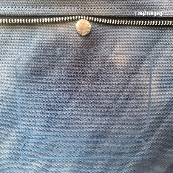 COACH Tie Dye Cargo 42 Canvas Large Tote -Midnight Navy color - Picture 14 of 16